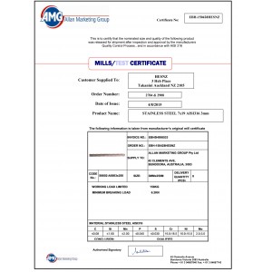 Wire Rope & Winches Certificates | Product Certificates