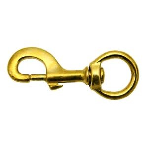 Eye Snap Dog Clip - Brass Plated | Karabiners, Dog Snaps, Quick & Split Links