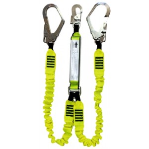 2.0m Elastic Twin Web Lanyard c/w Scaff Hks | Height Safety Equipment